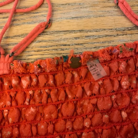 FREE PEOPLE floral print ruffled mini dress/cross back - Picture 7 of 11